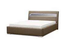 Čalouněná postel ZENONE s led osvětlením a matrací, 160x200