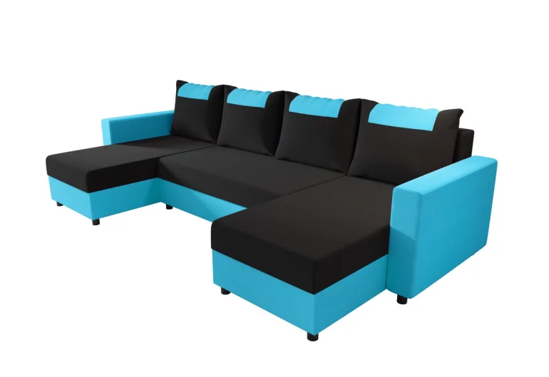 Sofa mit Schlaffunktion in U-Form COOPER, 303x140, rainbow 15/rainbow 18