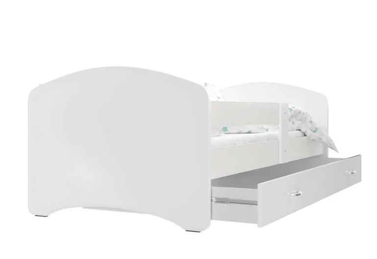 Kinderbett mit Druck LUCIA + Matratze + Lattenrost - KOSTENLOS, 160x80, weiß ohne Muster