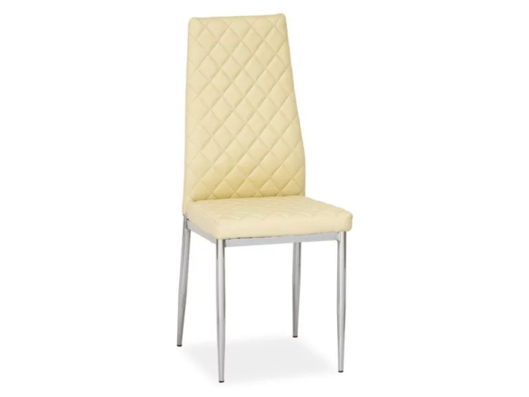 Židle HEAS H-262, 96x40x37, krémová/chrom