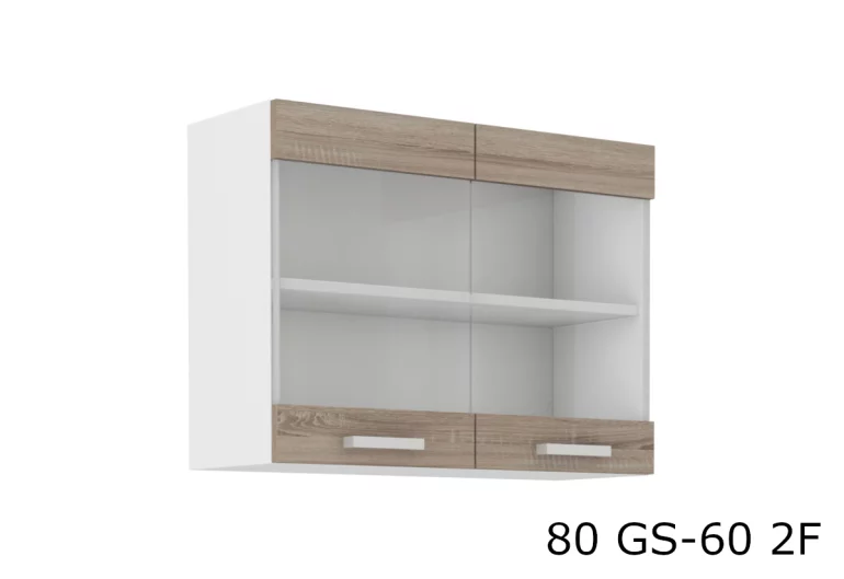 Küchen-Glashängeschrank SOPHIA 80 GS-60 2F, 80x60x31, weiß