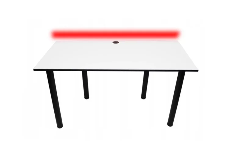 Gaming Tisch CODE BIG B2 s LED, 160x73-76x80, weiß/schwarze Beine